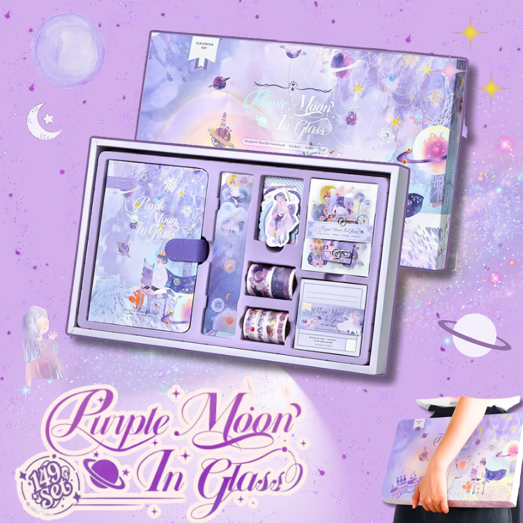 Purple Moon In Glass დიდი დღიურის ნაკრები