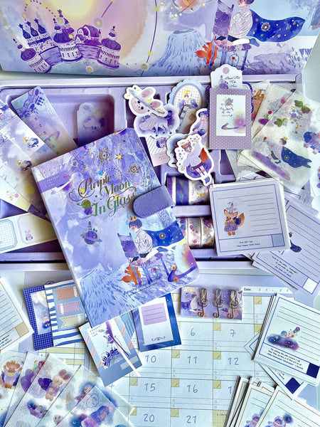 Purple Moon In Glass დიდი დღიურის ნაკრები