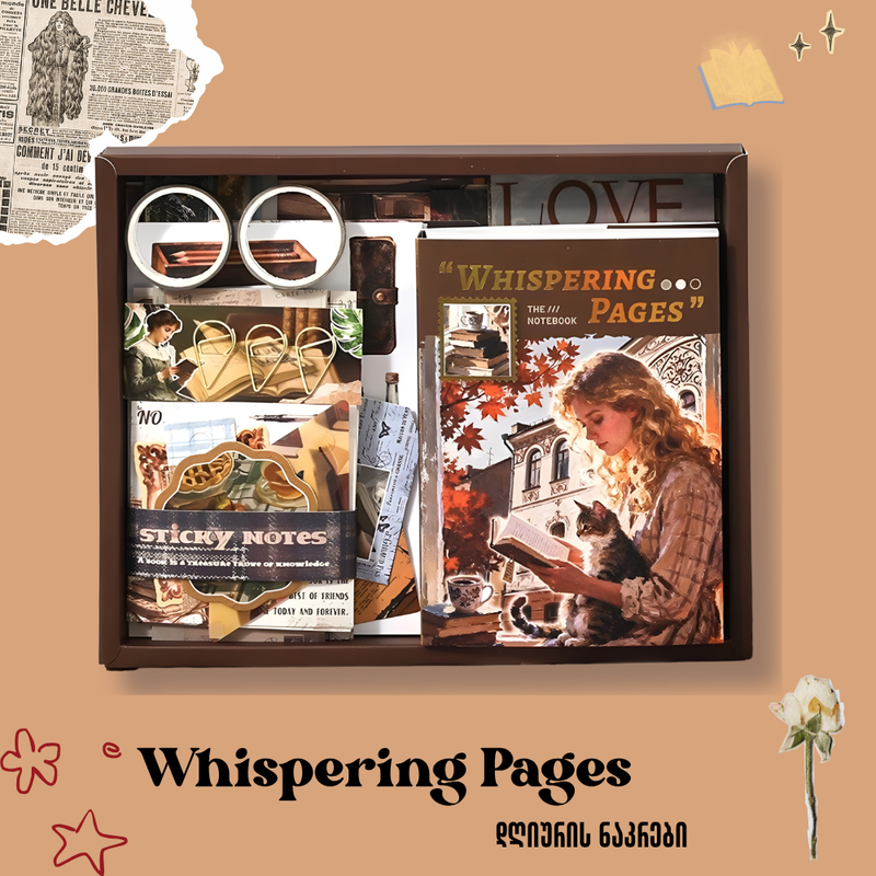 დღიურის ნაკრები Whispering Pages